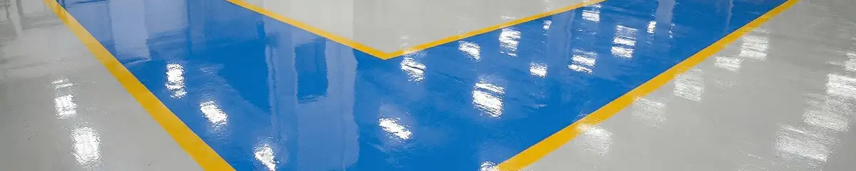 A factory floor professionally covered and marked with epoxy flooring in Reno, NV