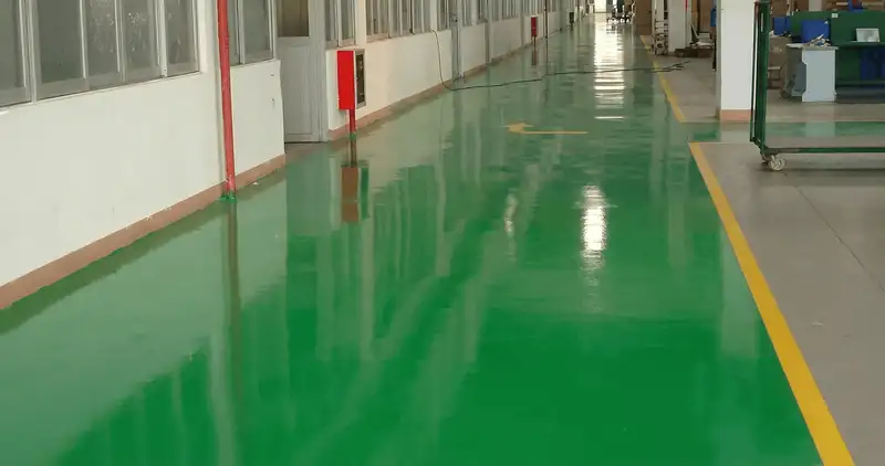 A factory floor professionally covered and marked with epoxy flooring in Reno, NV